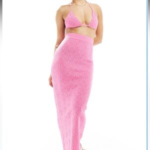 SNDYS. Pink Top & Maxi Skirt Set